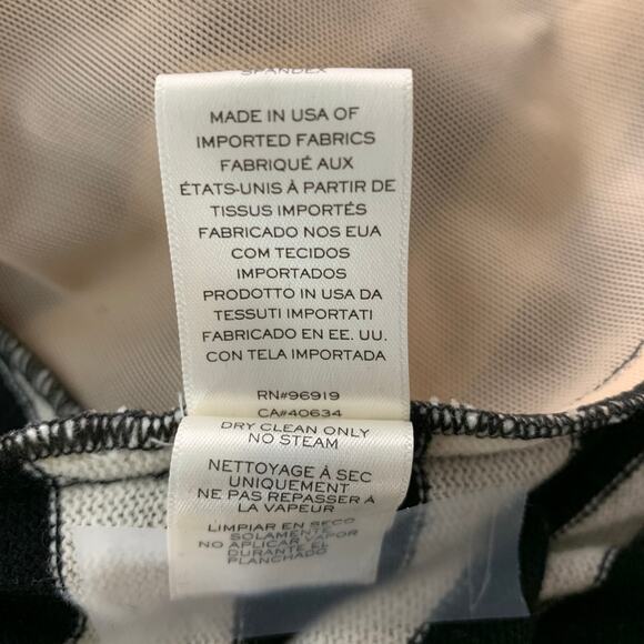 MARC JACOBS Size 2 Black White Wool Nylon Stripe Maxi Dress - Picture 6 of 6